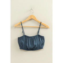 Load image into Gallery viewer, Navy Spaghetti Strap Bandeau Crop Top
