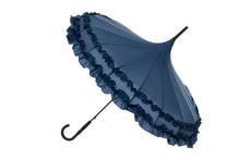 Load image into Gallery viewer, Navy Boutique Frilled Umbrella Parasol
