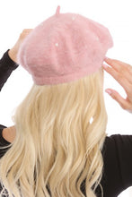 Load image into Gallery viewer, Pink Pearls Angora Fashion Beret
