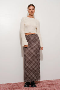 Plaid Mesh Grunge Maxi Skirt