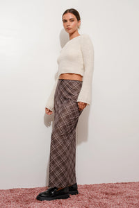 Plaid Mesh Grunge Maxi Skirt