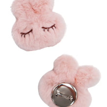 Load image into Gallery viewer, Little Pink Bunny Fuzzy Face Brooch

