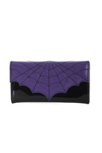 Load image into Gallery viewer, Purple Spiderweb Flap Checkbook Wallet
