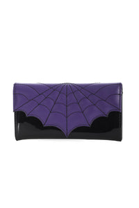 Purple Spiderweb Flap Checkbook Wallet