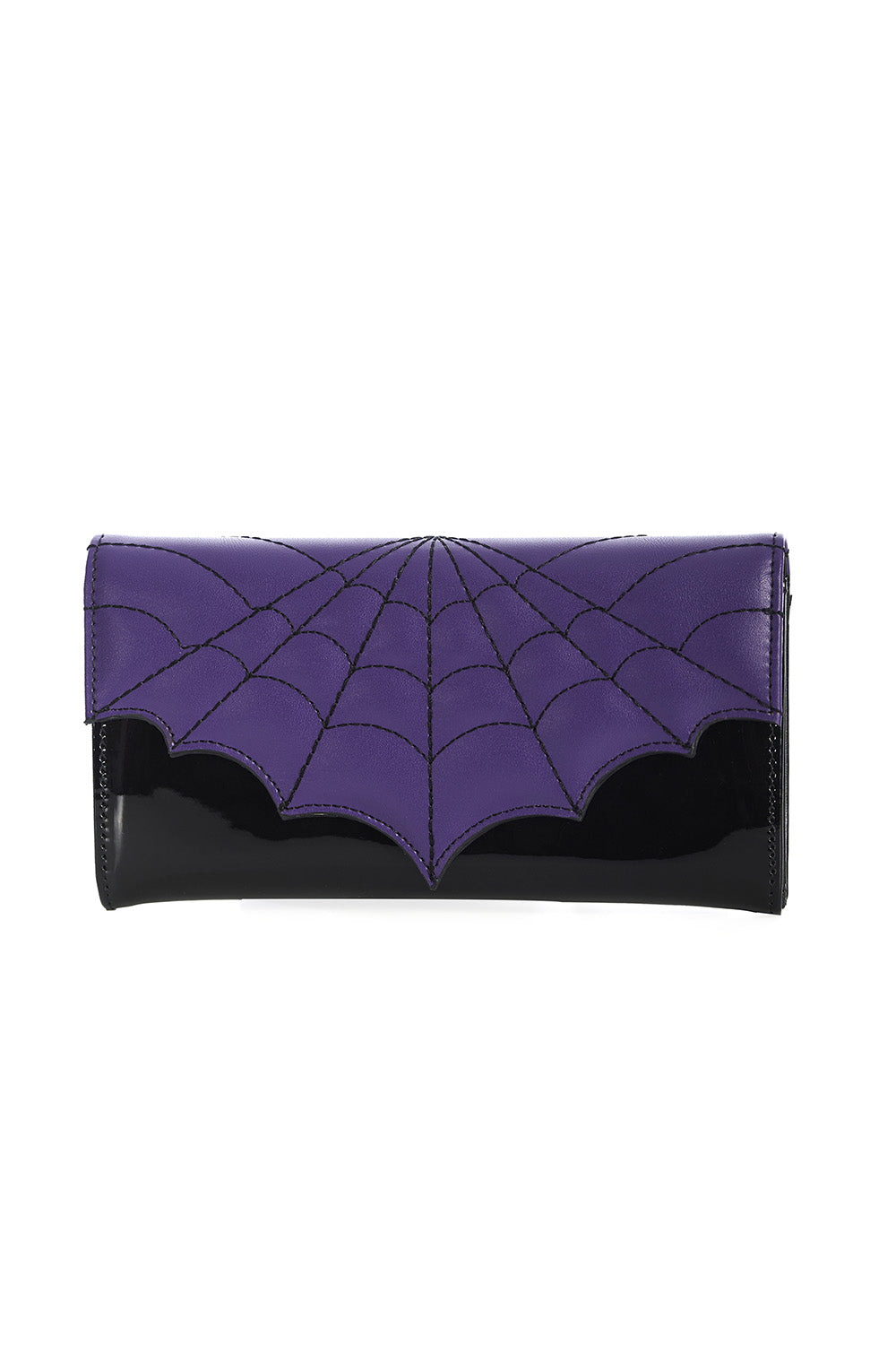 Purple Spiderweb Flap Checkbook Wallet