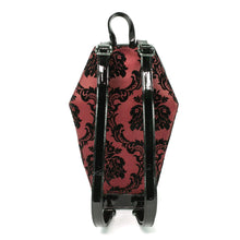 Load image into Gallery viewer, Red Damask Coffin Backpack

