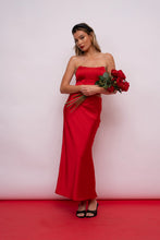 Load image into Gallery viewer, Red Satin Maxi Skirt
