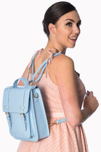 Load image into Gallery viewer, Blue Knapsack Convertible Backpack Purse
