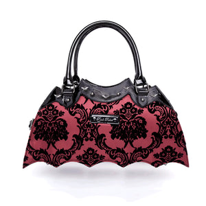 Red Damask Bat Handbag Purse