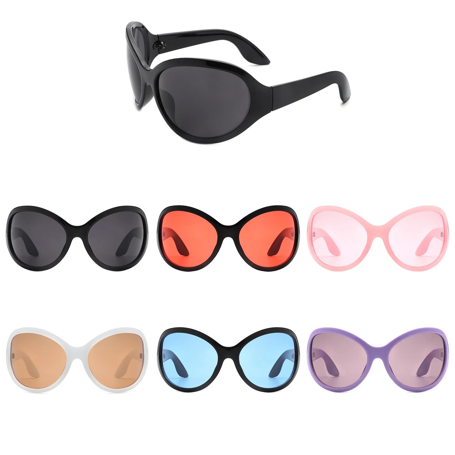 ?️ UNISEX OVERSIZED OVAL SHAPED SUNNIES ?️ Oval Shaped Sunglasses – Ocean Wave Boutique main image 2
