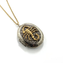 Load image into Gallery viewer, XL Oval Scorpion Locket Necklace
