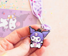 Load image into Gallery viewer, Kuromi Sweets Lanyard with Badge Holder and Charm
