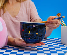 Load image into Gallery viewer, PAC-MAN Classic Maze 20oz Ceramic Ramen Bowl and Chopstick Set

