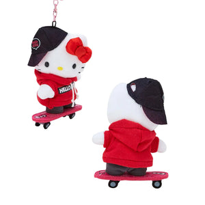 Hello Kitty Skateboarding Plush Keychain