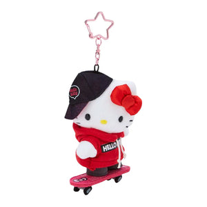 Hello Kitty Skateboarding Plush Keychain