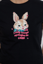 Load image into Gallery viewer, Cute Snarky Bunny Baby Tee Crop Top
