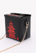 Load image into Gallery viewer, Black Chinese Food Inspired To Go Box Purse
