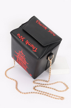 Load image into Gallery viewer, Black Chinese Food Inspired To Go Box Purse
