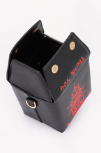 Load image into Gallery viewer, Black Chinese Food Inspired To Go Box Purse
