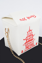 Load image into Gallery viewer, White Chinese Food Inspired To Go Box Purse
