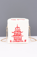 Load image into Gallery viewer, White Chinese Food Inspired To Go Box Purse
