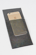 Load image into Gallery viewer, Black and Clear Crystals Mesh Rhinestone Crossbody Cellphone Purse
