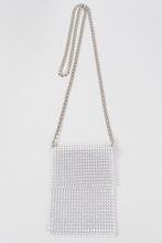 Load image into Gallery viewer, White and AB Crystals Mesh Rhinestone Crossbody Cellphone Purse
