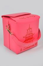 Load image into Gallery viewer, Neon Pink Chinese Food Inspired To Go Box Purse
