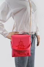 Load image into Gallery viewer, Neon Green Chinese Food Inspired To Go Box Purse
