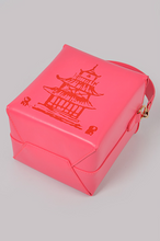 Load image into Gallery viewer, Neon Pink Chinese Food Inspired To Go Box Purse
