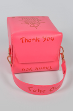 Load image into Gallery viewer, Neon Pink Chinese Food Inspired To Go Box Purse
