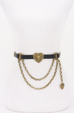 Load image into Gallery viewer, Multi Chain Faux Leather Heart Detail Belt

