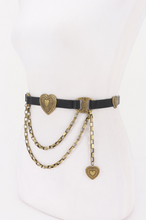 Load image into Gallery viewer, Multi Chain Faux Leather Heart Detail Belt
