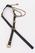 Load image into Gallery viewer, Multi Chain Faux Leather Heart Detail Belt
