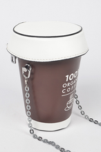 Load image into Gallery viewer, Black Coffee Cup Mini Purse
