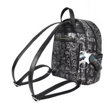 Load image into Gallery viewer, Black Embossed Skull and Studs Mini Backpack
