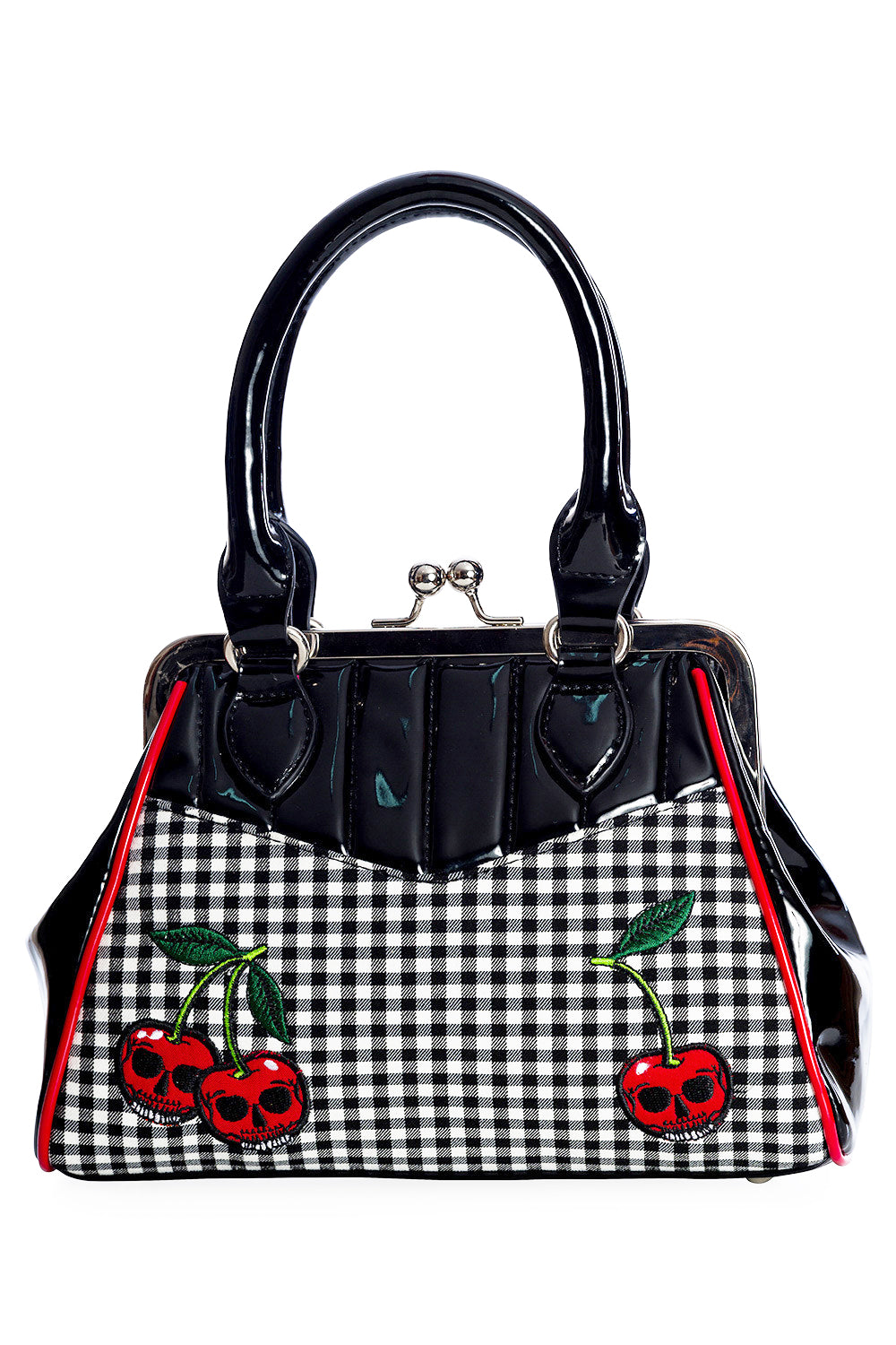cherry gingham kisslock purse