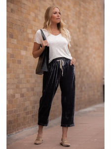 Stone Gray Velvet Pants