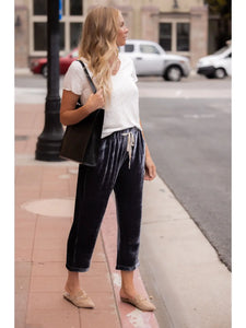 Stone Gray Velvet Pants