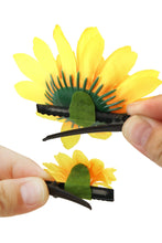 Load image into Gallery viewer, Yellow Daisy Set of 2 Mini Hair Flowers
