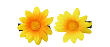 Load image into Gallery viewer, Three yellow sunflower-shaped hair clips on a white background
