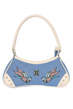 Load image into Gallery viewer, Western Birds Blue and White Mini Shoulder Purse
