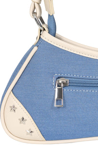 Western Birds Blue and White Mini Shoulder Purse