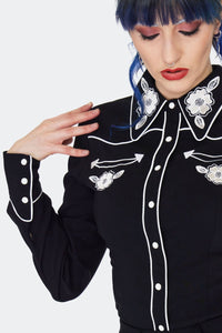 Western Florals Embroidered Top