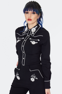 Western Florals Embroidered Top