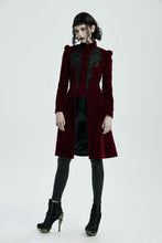 Load image into Gallery viewer, Red Velvet Gothic Coat with Corset Lace Back
