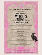 Load image into Gallery viewer, Witches Brunch Hosted @ The Pink Door Tea House October 24th, 2026
