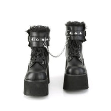 Load image into Gallery viewer, Ashes Lace Up Platform Ankle Boot with Removeable Cuffs and Heart Studs
