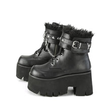 Load image into Gallery viewer, Ashes Lace Up Platform Ankle Boot with Removeable Cuffs and Heart Studs
