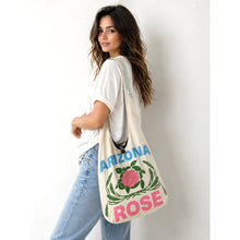 Load image into Gallery viewer, Rose Print Cotton Hobo Sling Bag
